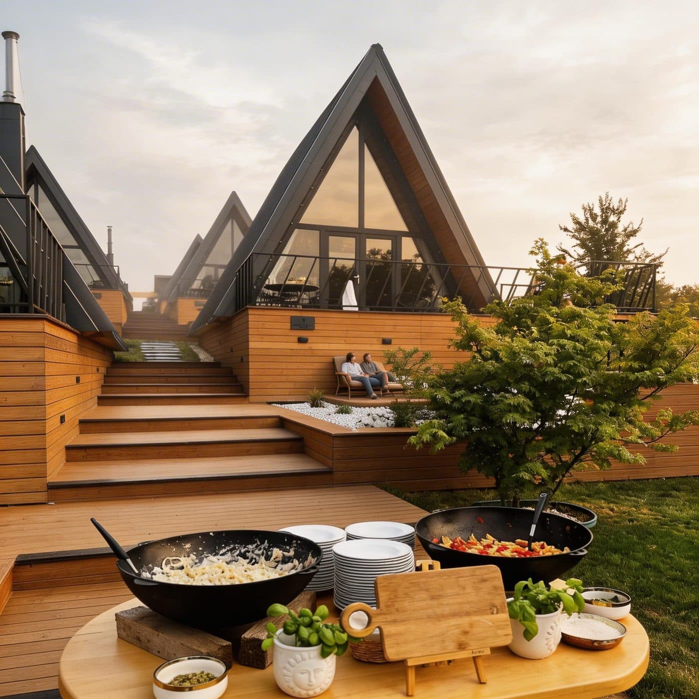 L'Acqua Marina Home Resort · A-frame deck sunset